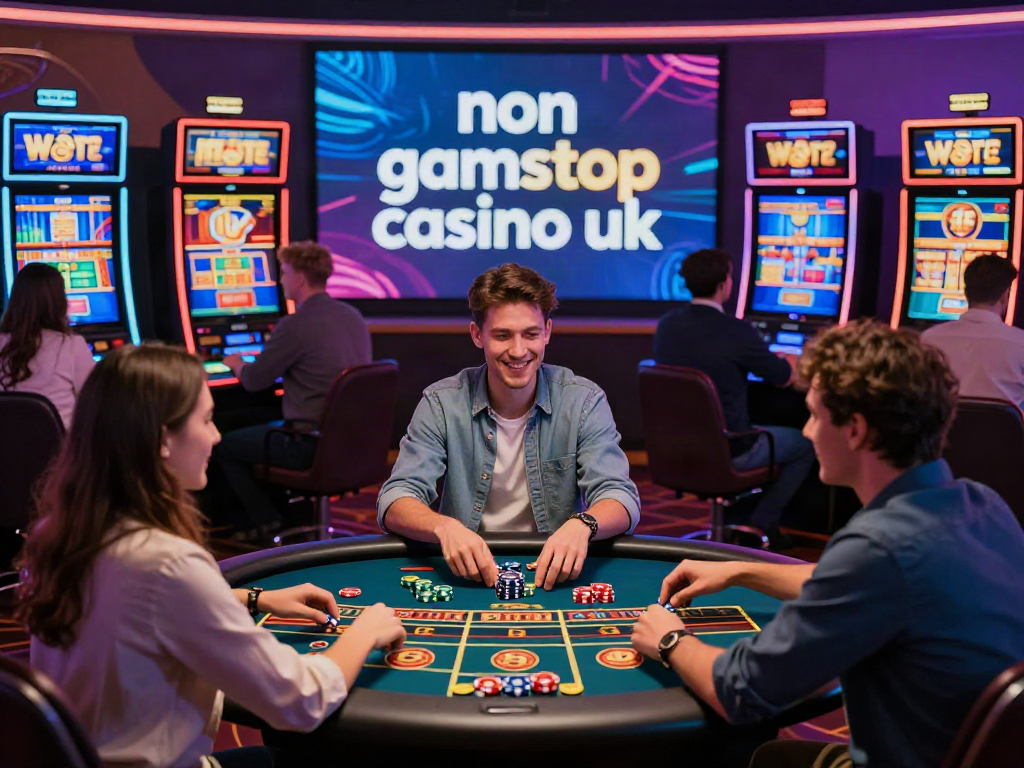Players enjoying a thrilling non gamstop casino uk experience at virtual tables