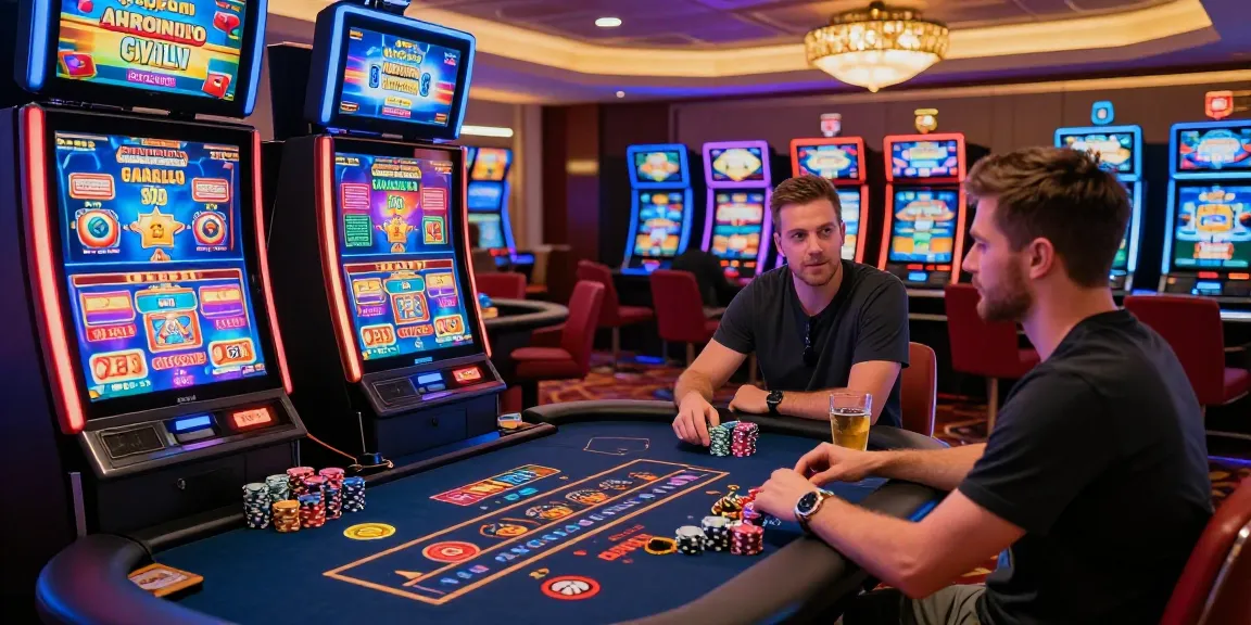 Exciting non GamStop casino UK experience with vibrant gaming tables and slot machines.