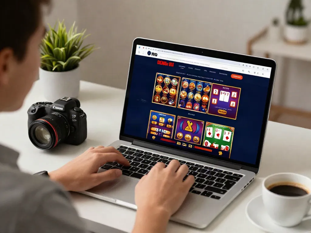 Engaging user at non GamStop casino UK site, enjoying a relaxed gaming experience.