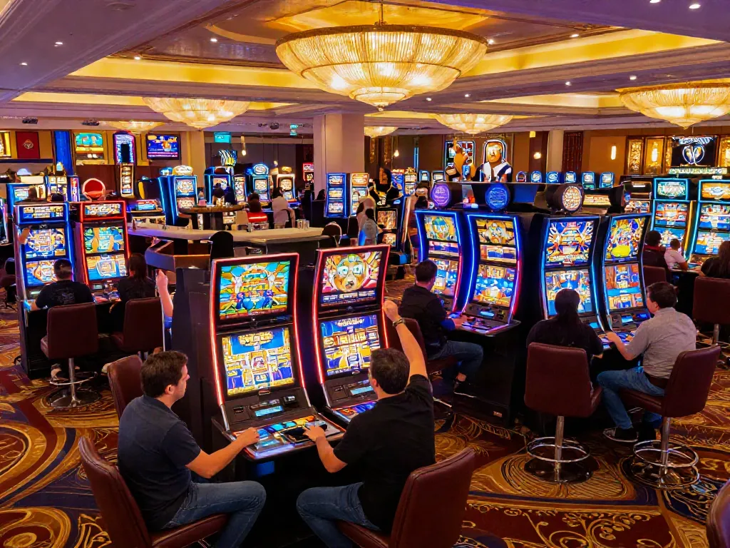 Enjoying vibrant gaming action at a non gamstop casino UK.