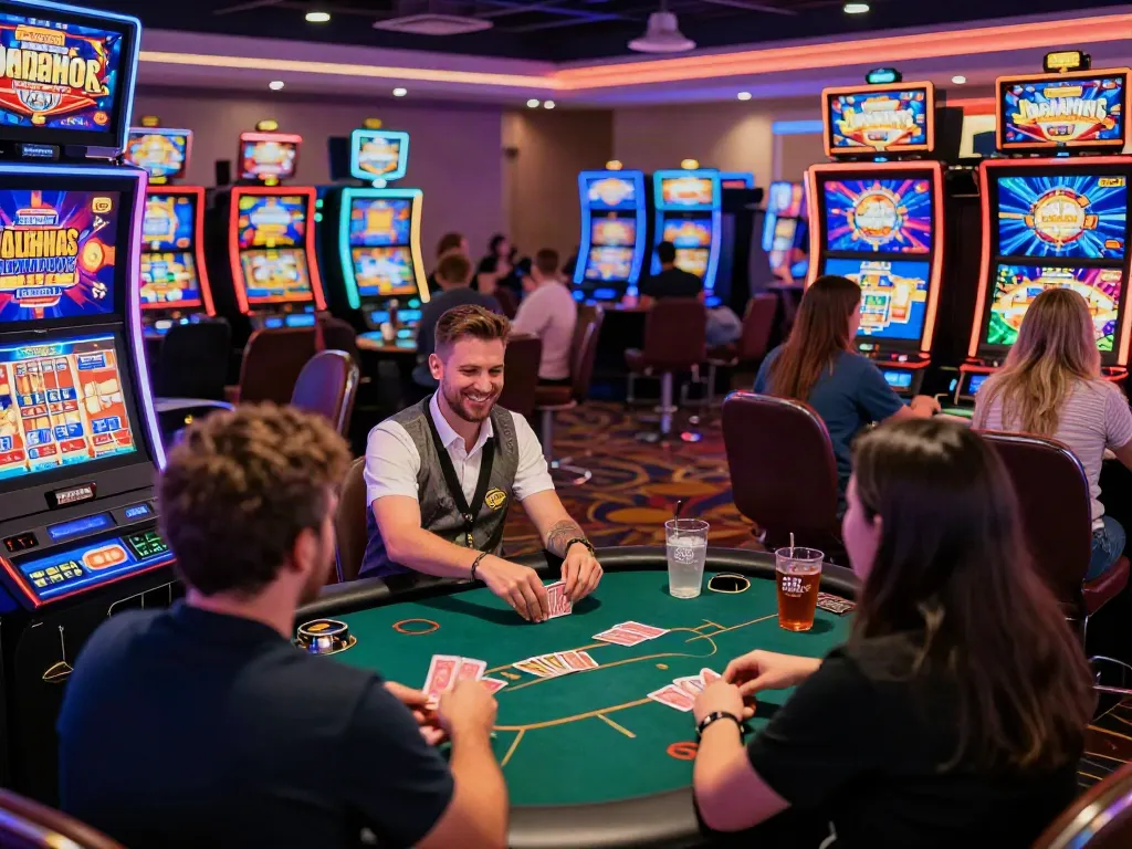Exciting atmosphere at a non GamStop casino UK with players enjoying gaming.