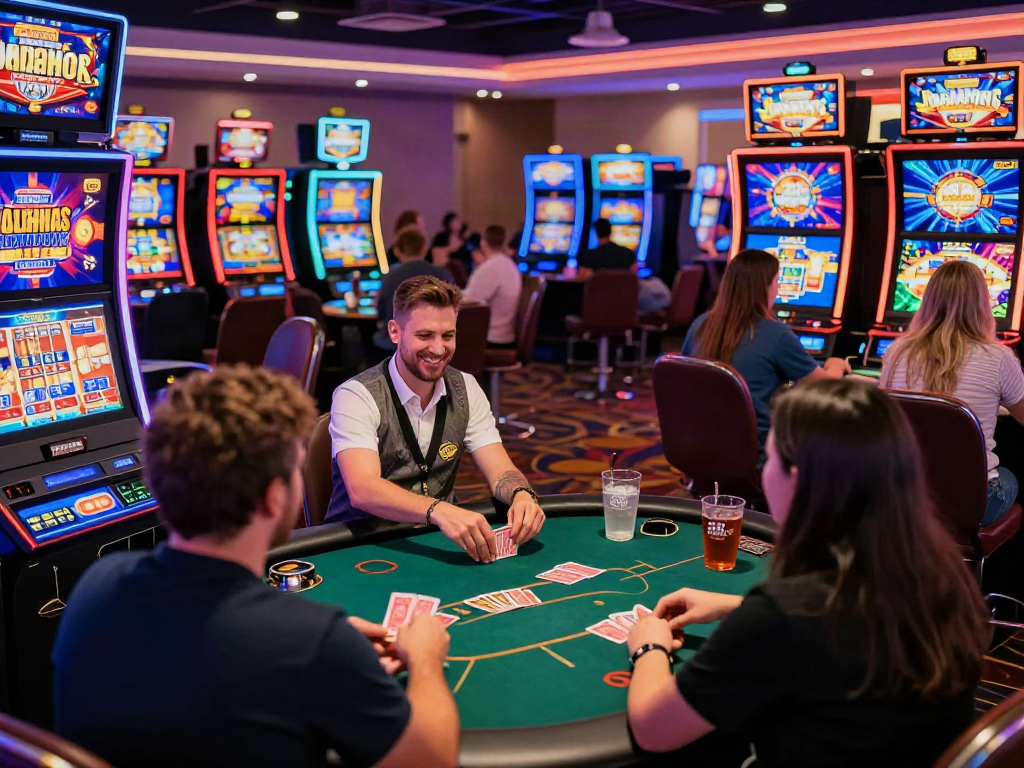 Exciting atmosphere at a non GamStop casino UK with players enjoying gaming.