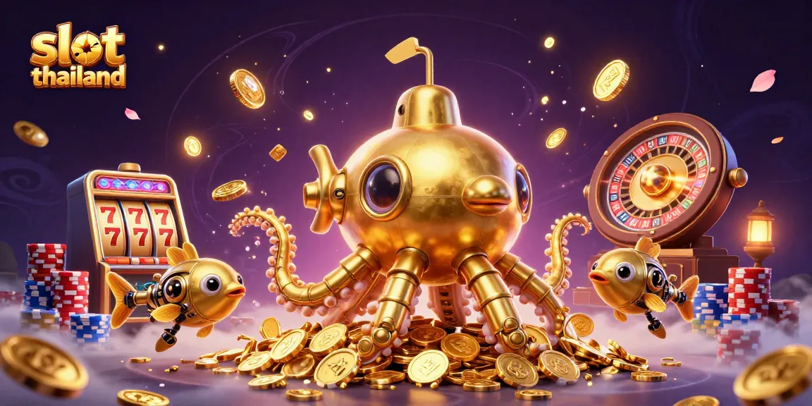 Spin to win big with slot thailand amidst a treasure of golden coins and vibrant casino elements.