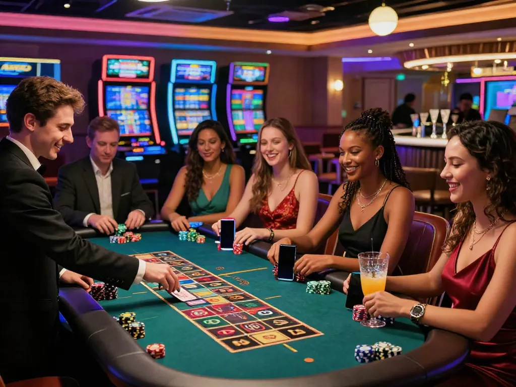 Players enjoying a non gamstop casino UK experience in a vibrant atmosphere.