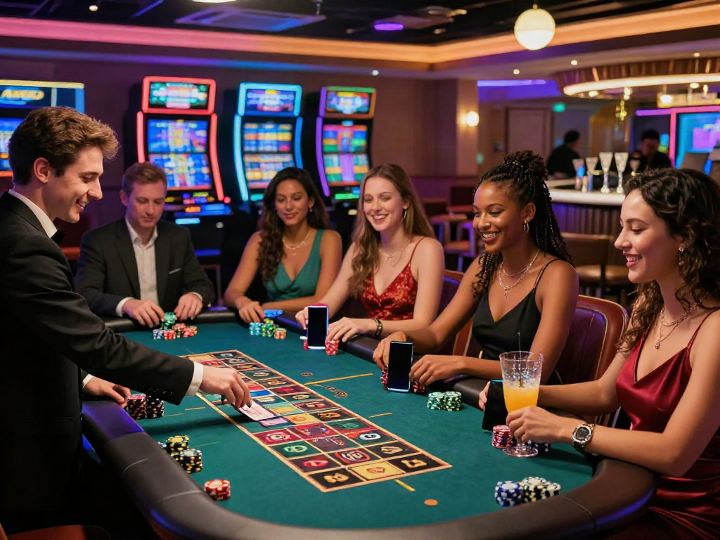 Players enjoying a non gamstop casino UK experience in a vibrant atmosphere.