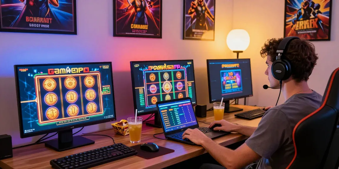 Engaged player enjoying non gamstop casino uk experience with vibrant games on screen.