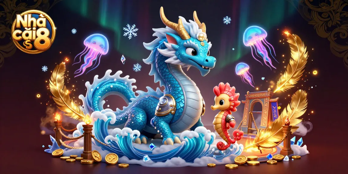 Engage with Nhà cái s8's immersive gaming environment featuring a dragon, seahorse knight, and jellyfish.