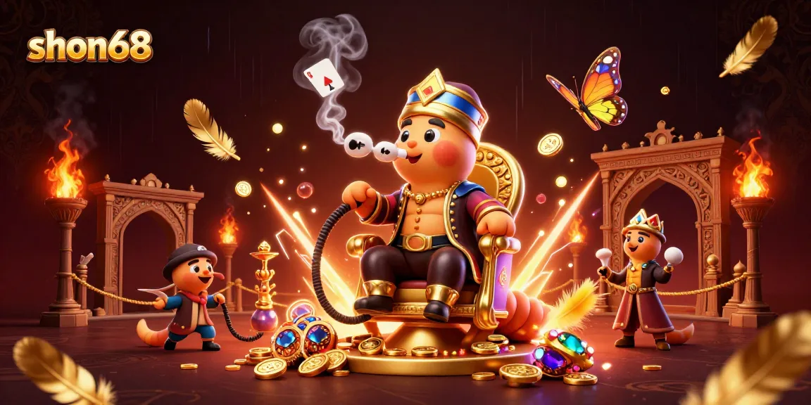Experience thrilling gameplay at shon68 with a vibrant 3D casino scene showcasing unique characters and gambling elements.