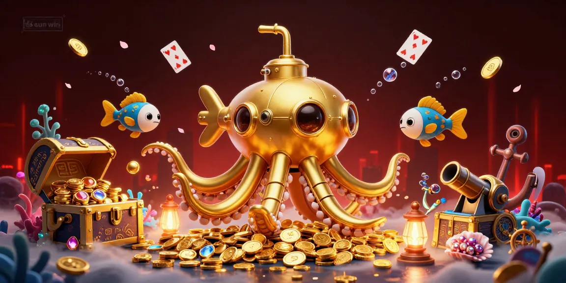 Engage in thrilling gameplay by tải sun win, featuring a dynamic underwater scene with gold coins and treasures.
